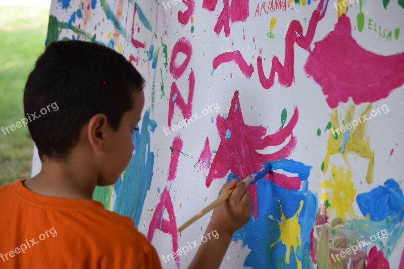 Painting Child Drawing Murals Colors