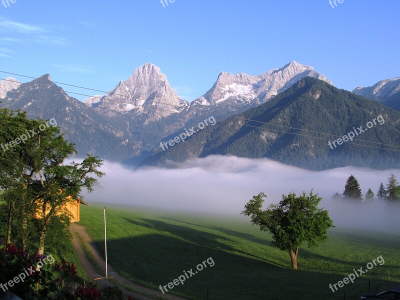 Panorama Alpine Mountains Distant View Snow