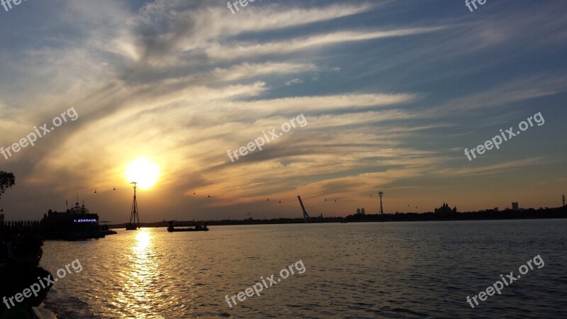 Sunset The Songhua River The Shore Free Photos