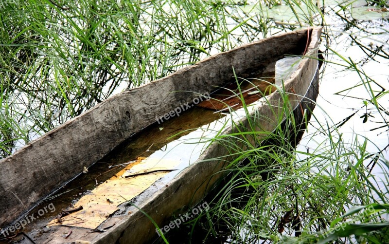 Water River Canoe Boat Reflection