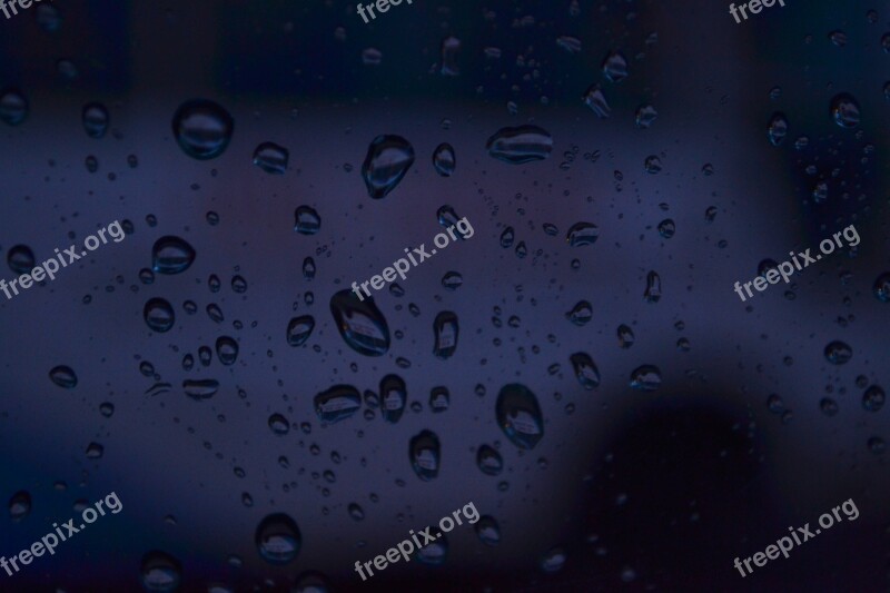 Raindrops Glass Background Water Rain