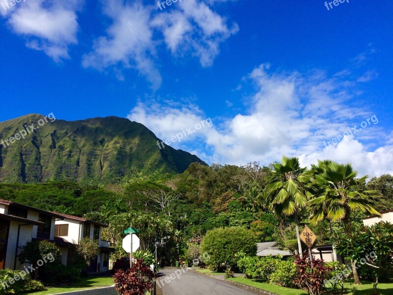 Hawaii Oahu Mountain Sky Paradise