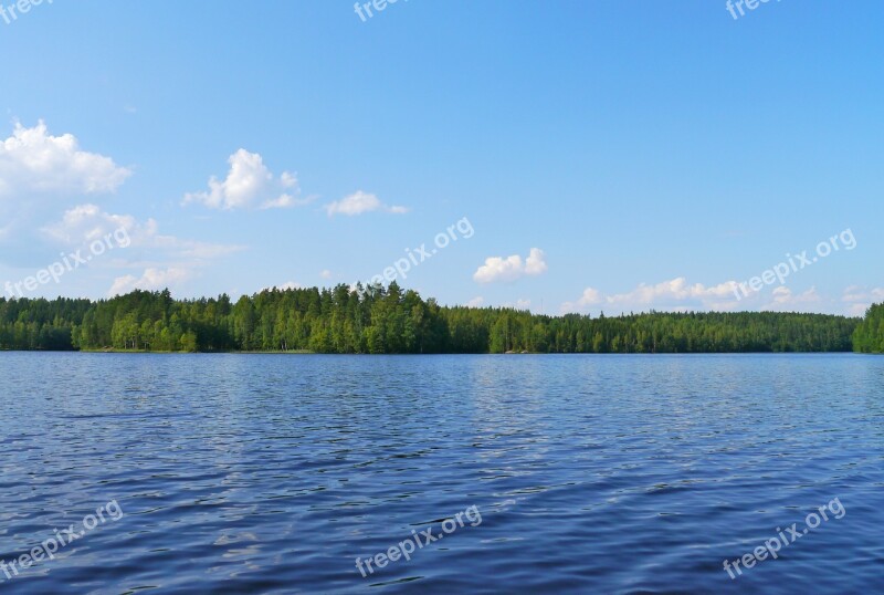 Lake Water Nature Finland Sky