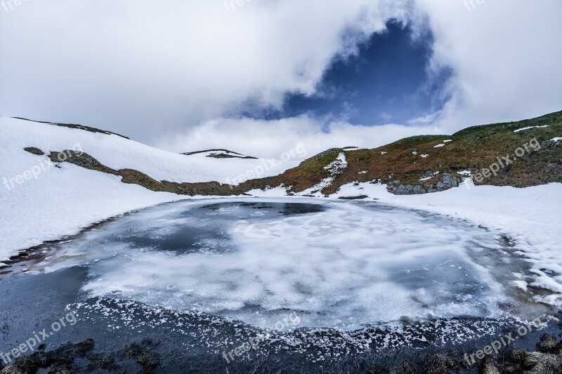 Lake Ice Frozen Cold Winter