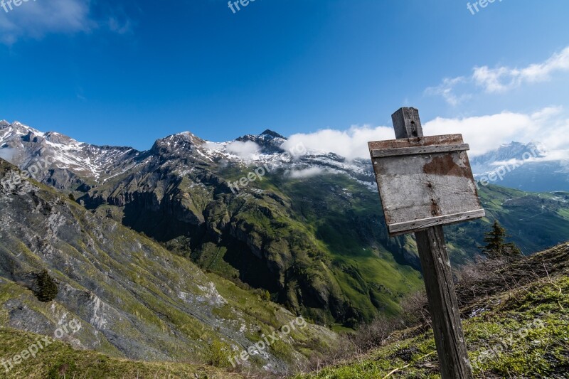 Mountain Climb Sky Spring Clouds