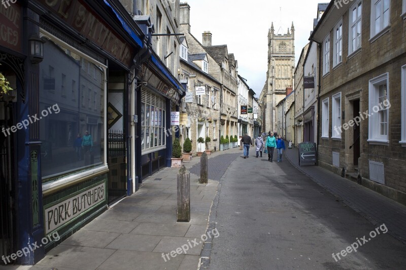 Cirencester Uk Street Scene Vernacular Stone Buildings