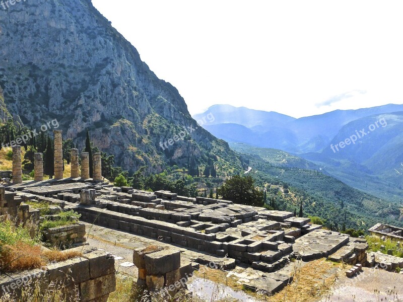 Delphi Ruins Greek Mountain Ancient