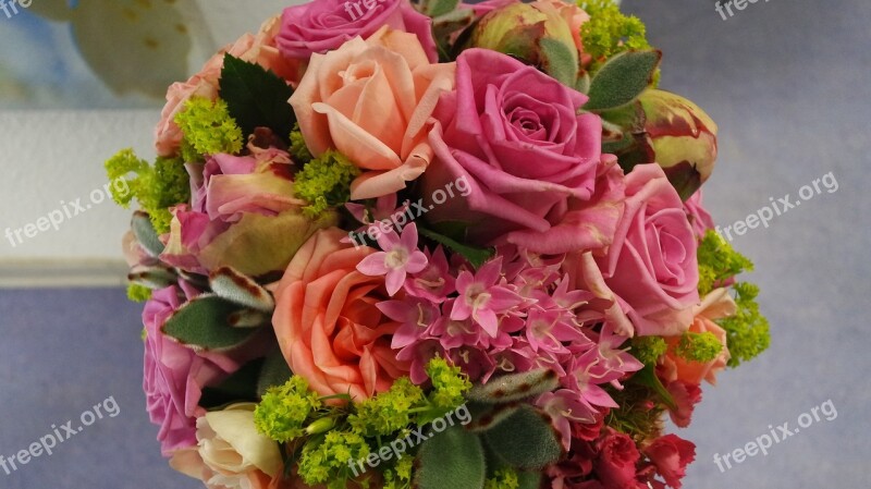 Roses Tender Pastel Color Summer Bouquet Pink Rose