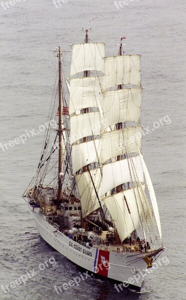 Ship Cutter Three Masted Barque Full Sail