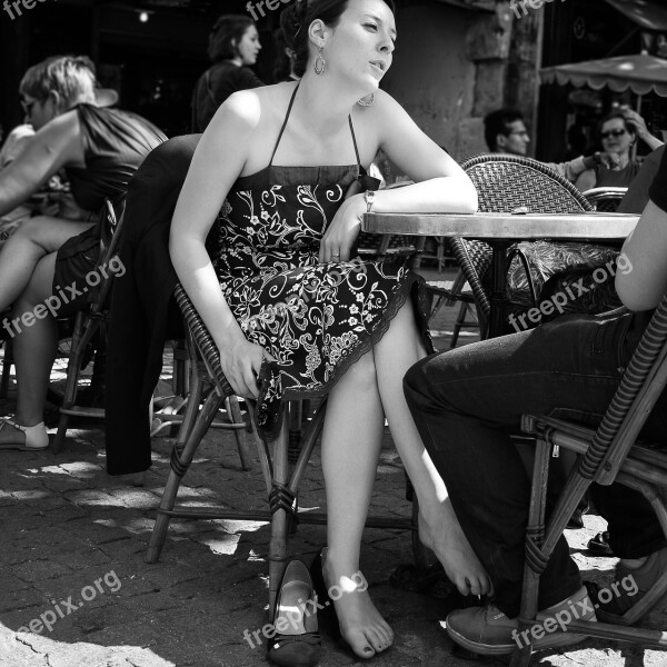 Paris Woman Feet Tenderness Terrace