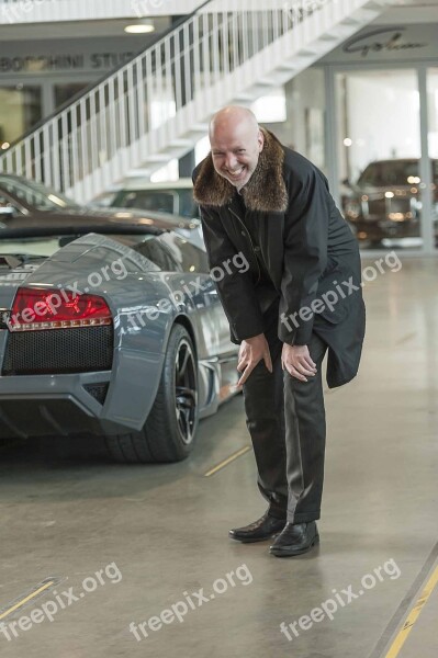 Businessman Coat Auto Lamborghini Black