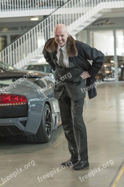 Businessman Coat Auto Lamborghini Black