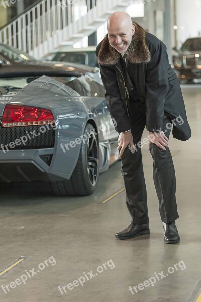 Businessman Coat Auto Lamborghini Black