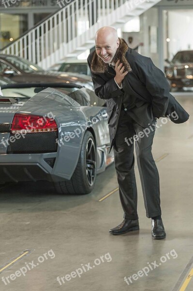 Businessman Coat Auto Lamborghini Black