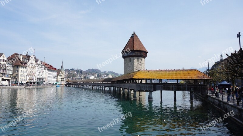 Swiss Lucerne Bridge Free Photos