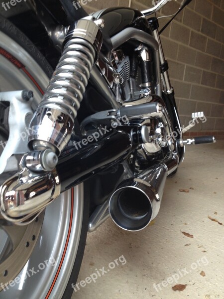 Motorbike Chrome Exhaust Harley Suspension