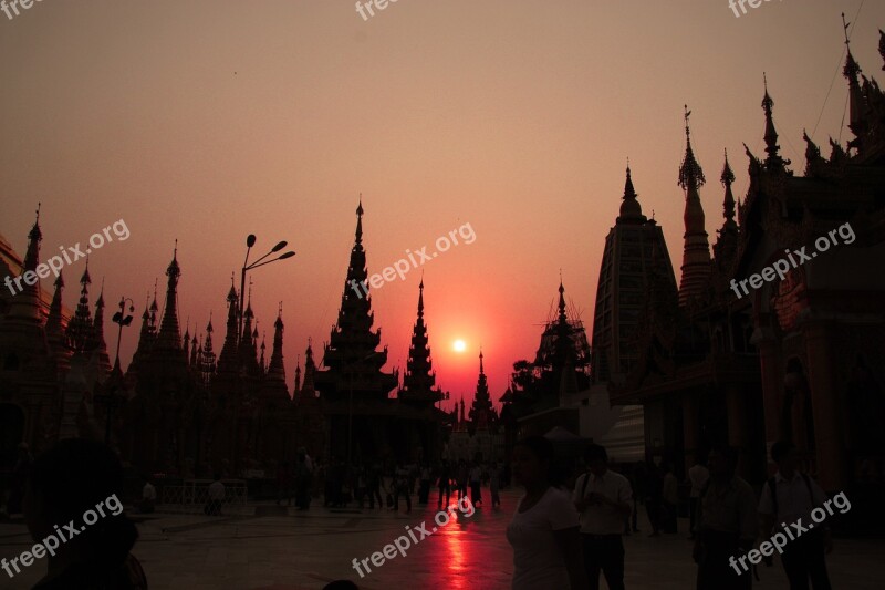 Burma Myanmar Rangoon Temple Buddhism