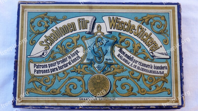 Packaging Laundry Embroidery Old Antique Cardboard