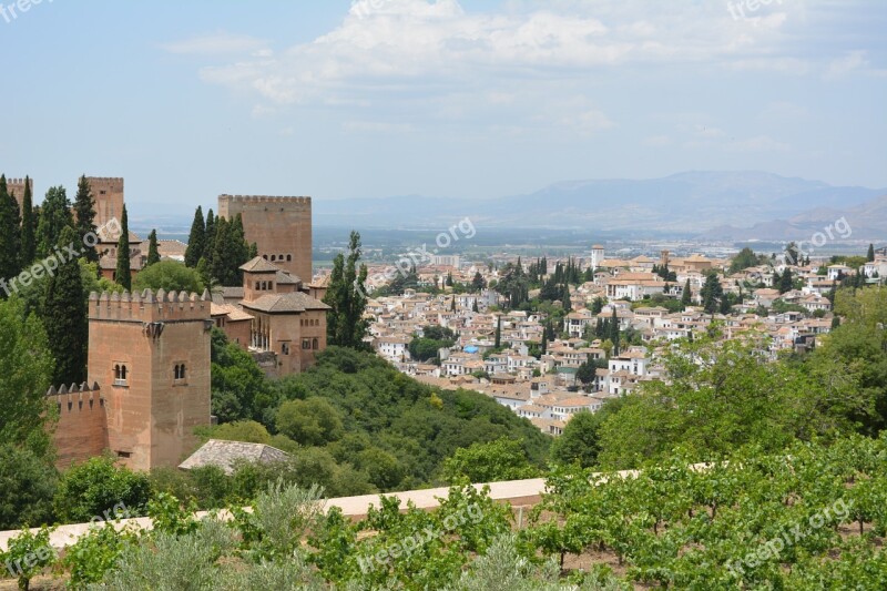 Alhambra Castle Granada Spain Alcazaba