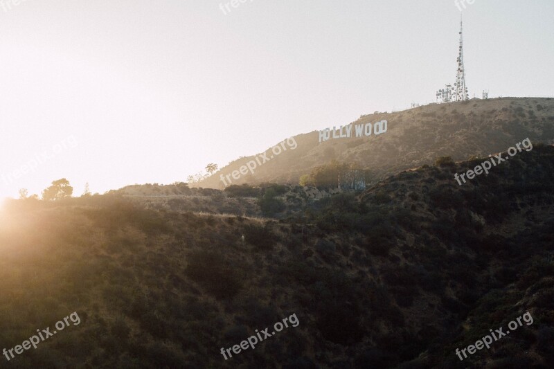 Hollywood Sign Letters America Symbol