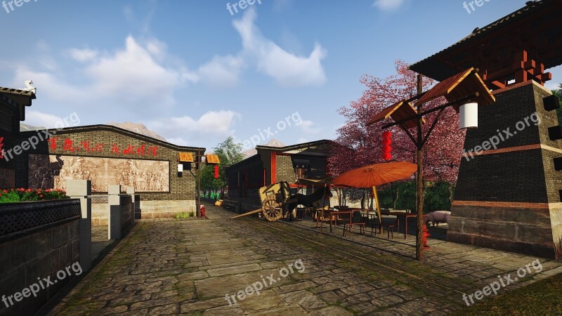 The Ancient Town Building Renovation Design Effect Picture Free Photos