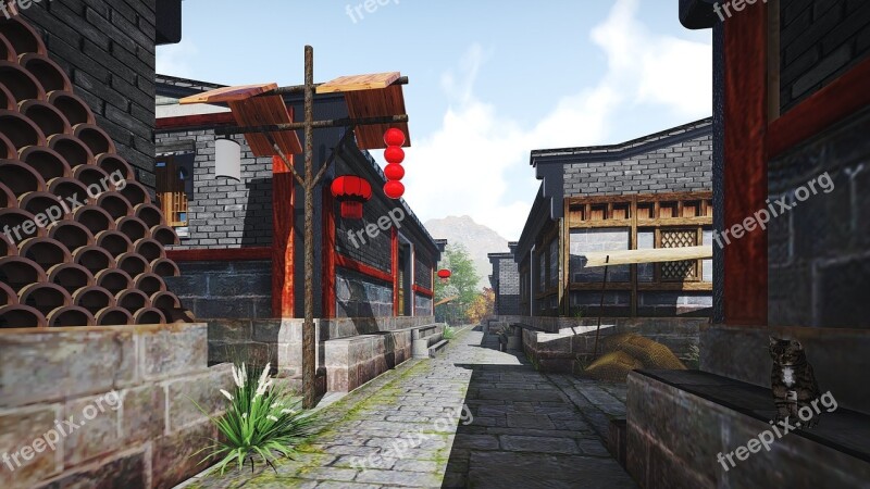 The Ancient Town Building Renovation Design Effect Picture Free Photos