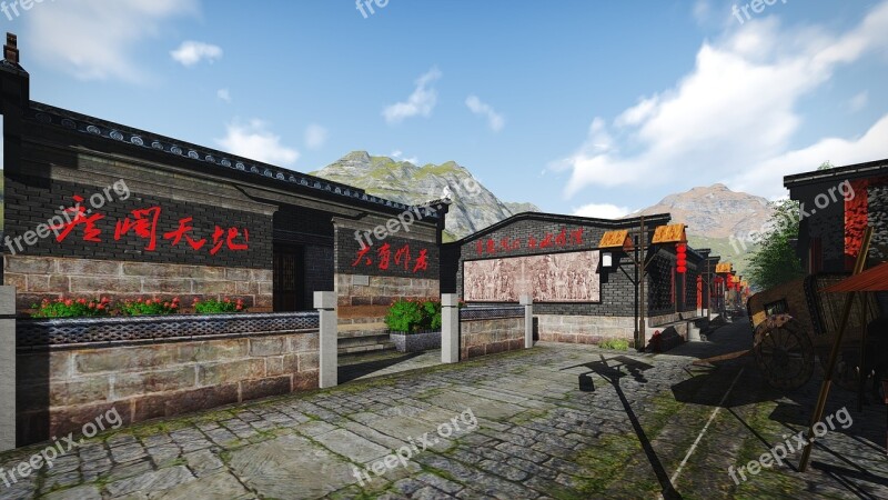 The Ancient Town Building Renovation Design Effect Picture Free Photos