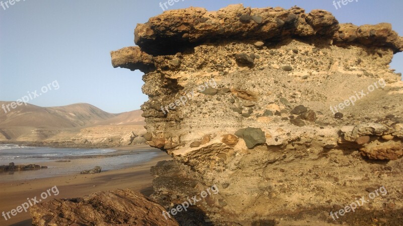 Fuerteventura Canary Islands Beach Rocks Landscape