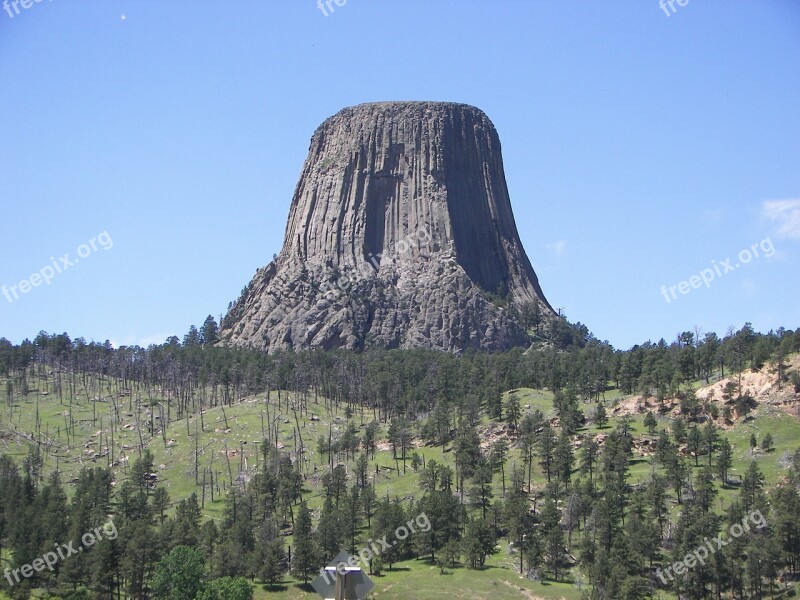 Devils Tower Wyoming Tower Mountain Nature