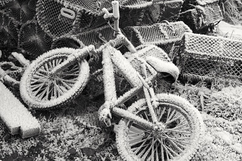 Bike Frozen Winter Snow Cold