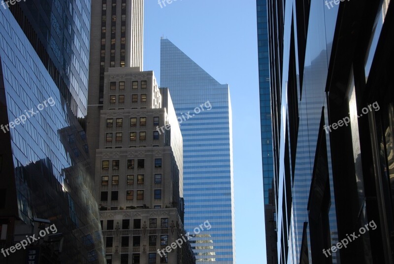 New York Skyscraper Glass Mirrors Stained Glass