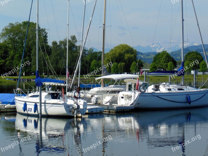 Lake Constance Sailing Boats Mood Blue Sky Water