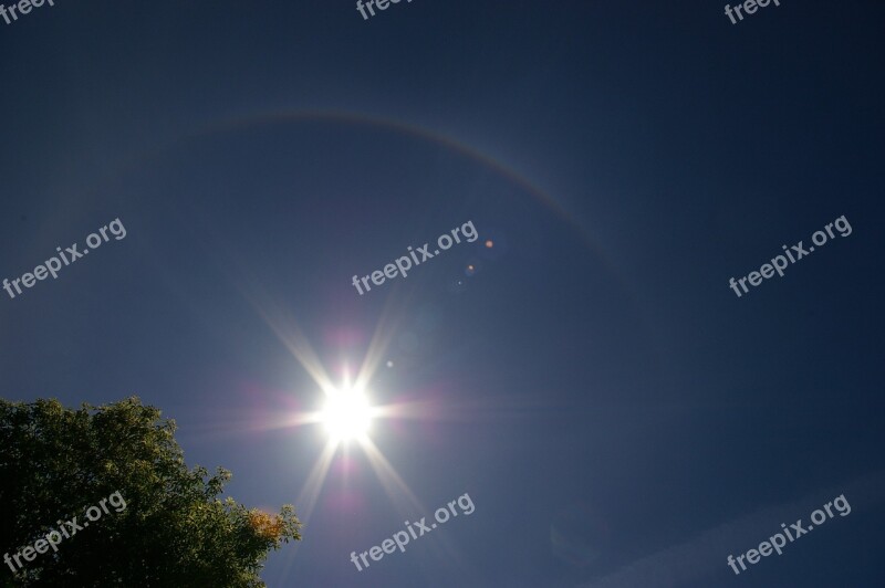 Sun Halo Rainbow Blue Sunny