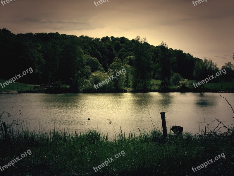 Nature Landscape Lake Sunset Forest