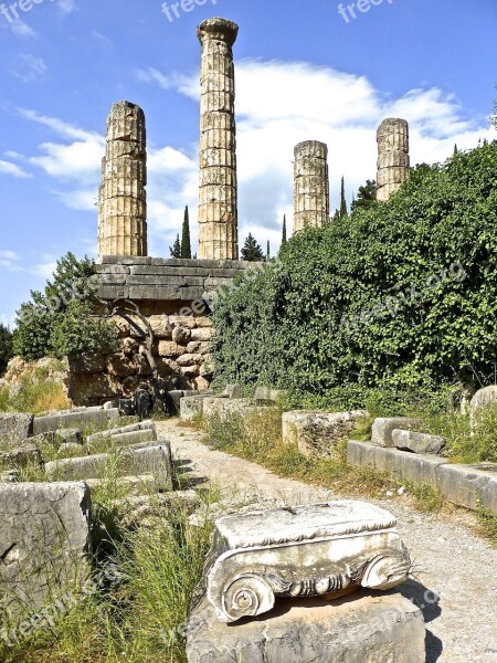 Columns Temple Roman Antique Civilization