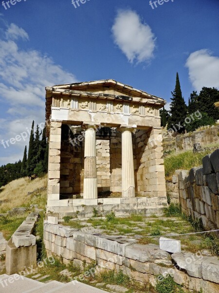 Temple Ruins Columns Roman Stone