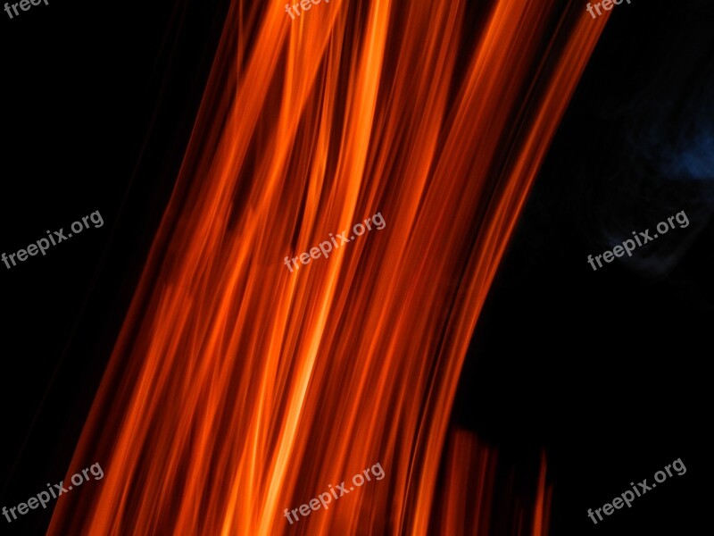 Fire At Night Lights Art Long Shutter Speed