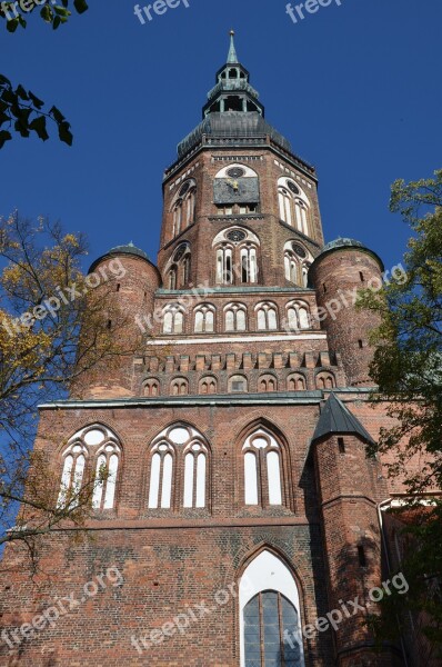 Church Steeple Gothic Brick Gothic Greifswald