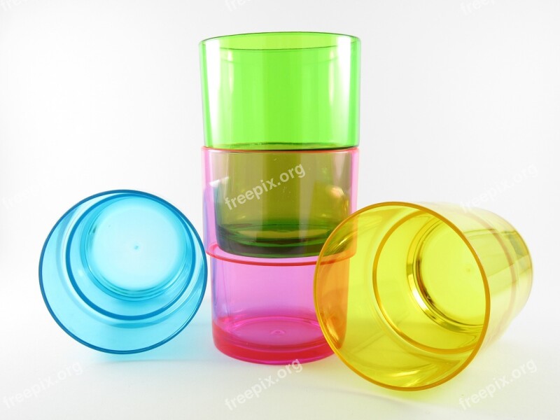 Purple Blue Green Drinking Cups