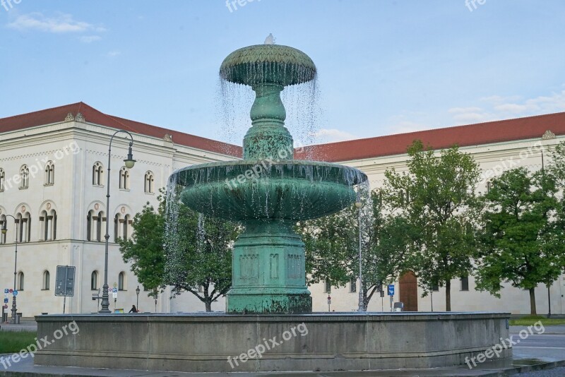 Fountain Munich Historical City Architecture Bavaria