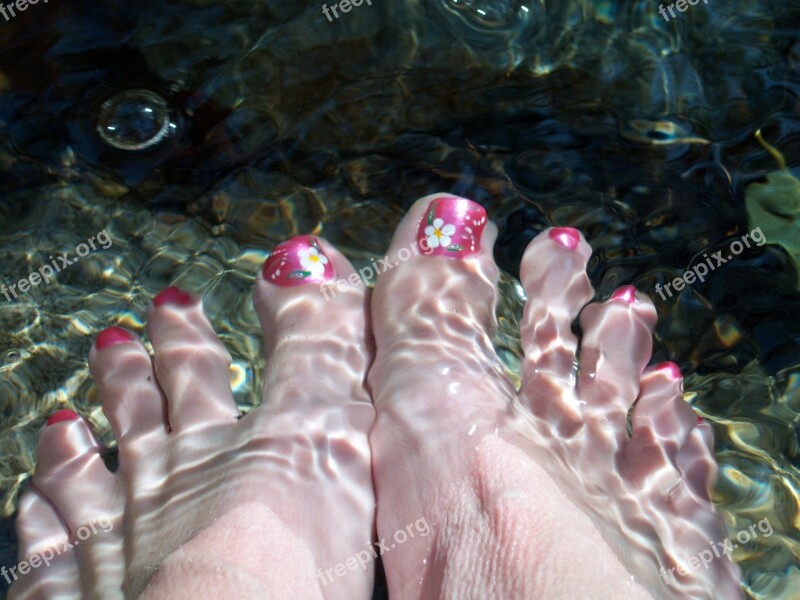 Feet Water Toe Nails Foot Relaxation