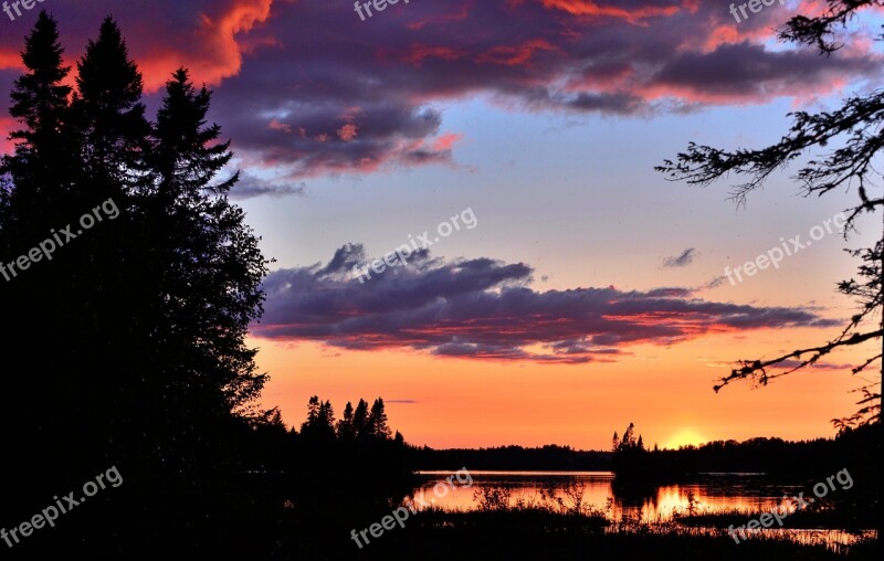 Sunset Clouds Sky Orange Twilight