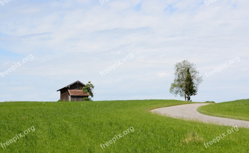 Field Barn Barn Hut Field Meadow