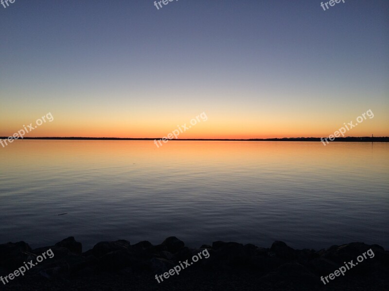 Ocean Sunset Water Orange Sea