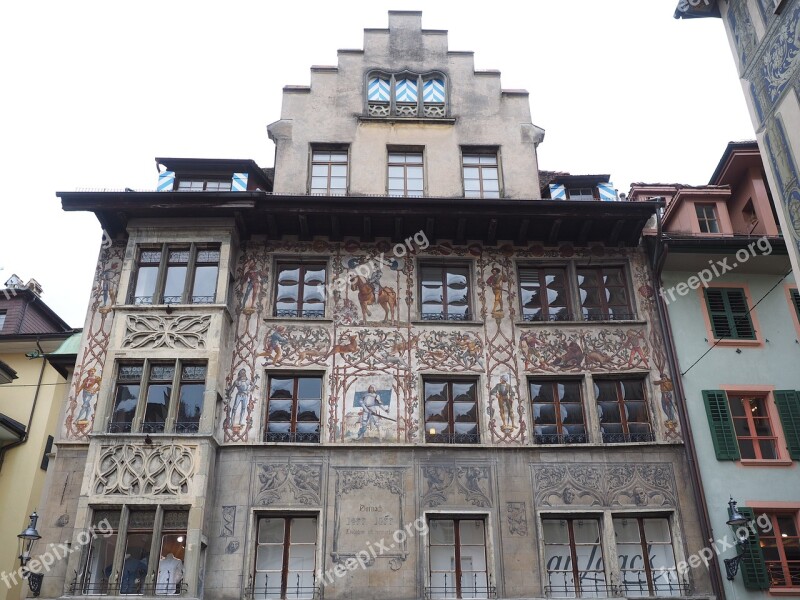 Frescos Lucerne Dornacherplatz House Dornacher Neogothic