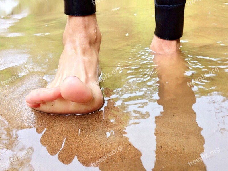 Walk River Barefoot Step Free Photos