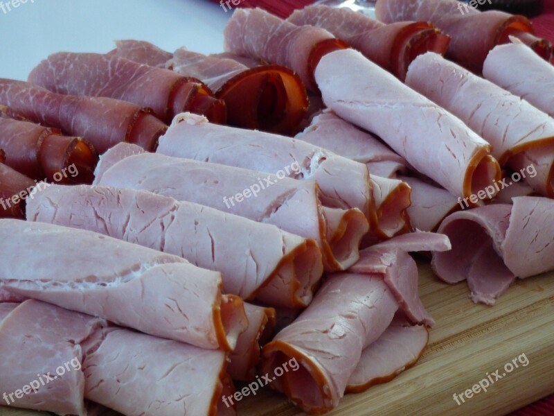 Boiled Ham Smoked Ham Meat Plate Wurstplatte Cold Cuts