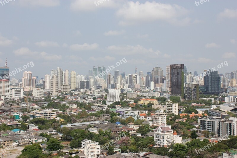 Bangkok City Big City Background Skyscraper