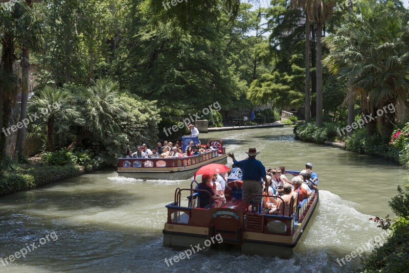 Tourists Barges Siteseeing Boat Travel