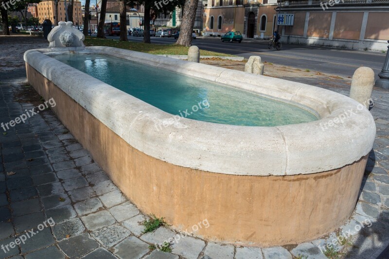 Fontana A Lungotevere Aventino Fountain Sculpture Rome Italy